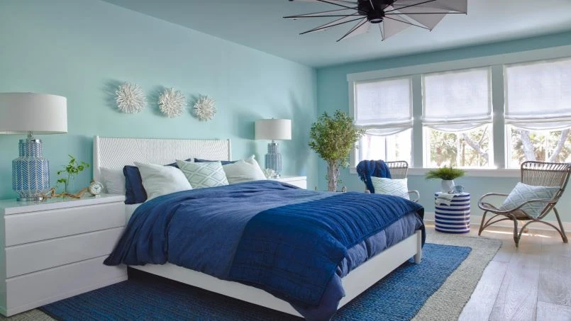 آبی بهترین رنگ برای اتاق خواب