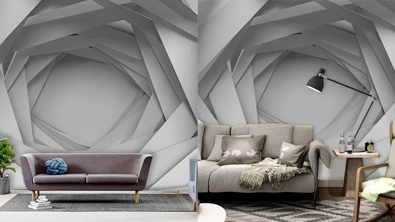 نقاشی سه بعدی در دکوراسیون پذیرایی