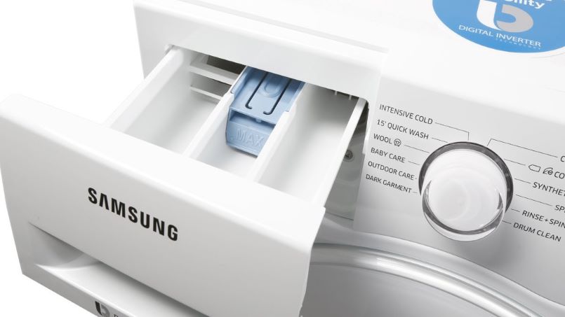 محل ریختن وایتکس در ماشین لباسشویی سامسونگ